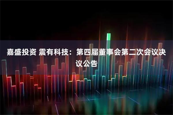 嘉盛投资 震有科技：第四届董事会第二次会议决议公告
